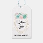 Moderne rosa und grüne Aquarellfarben Geschenkanhänger (Vorderseite)