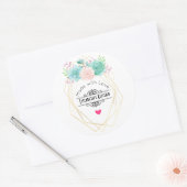 Moderne rosa und grüne Aquarelltöne Küche Runder Aufkleber (Umschlag)