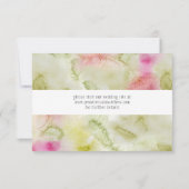 Moderne rosa und grüne Wasserfarbenhochzeit RSVP Karte (Rückseite)