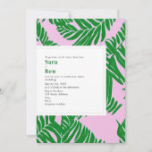 Moderne Rosa- und Grünpalmenstrasse Einladung (Vorderseite)