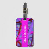 Moderne rosa und Lila Farbtöne Geometrie Abstrakt Gepäckanhänger (Vorderseite Vertikal)