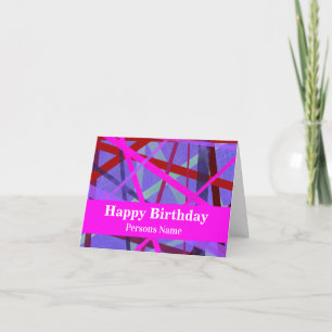 Moderne rosa und Lila Farbtöne Geometrie Abstrakt Karte