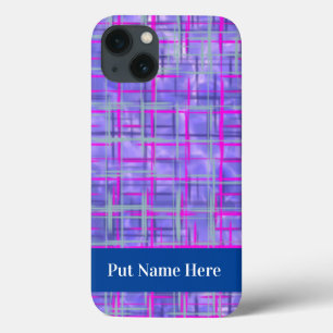 Moderne rosa und Lila Gitterlinien Abstrakt Case-Mate iPhone Hülle