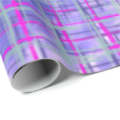 Moderne rosa und Lila Gitterlinien Abstrakt Geschenkpapier (Rolleneckpunkt)