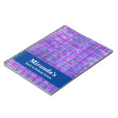 Moderne rosa und Lila Gitterlinien Abstrakt Notizblock (Linke Seite)