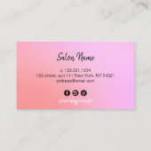 Moderne, rosa und lila Gradientennägel Visitenkarte (Rückseite)