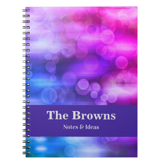 Moderne rosa und Lila Kreise Abstraktes Design Notizblock (Vorderseite)