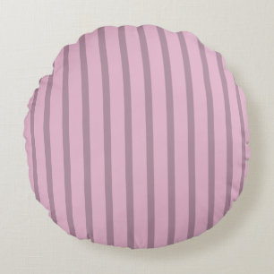 Moderne Rosa und Mauve gestreift Rundes Kissen
