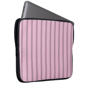 Moderne rosa und mauve gestreifte Laptop-Hülle Laptopschutzhülle
