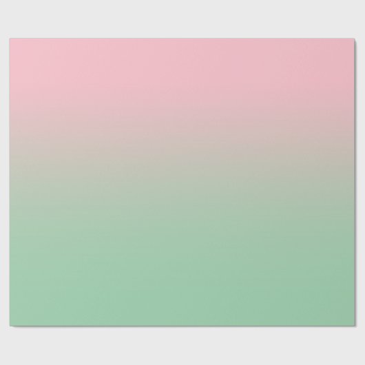 Moderne Rosa und Minze Grün Ombre Geschenkpapier (Flach)