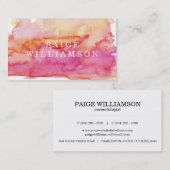 Moderne rosa und orange Aquarell-Wäsche Visitenkarte (Vorne/Hinten)