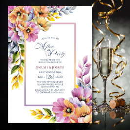 Moderne Rosa- und Orangefarbene Hochzeit nach dem  Einladung