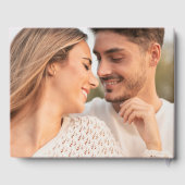 Moderne Rosa- und Rot-Wavy-Frame-Foto-Hochzeit Gästebuch (Rückseite)