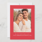 Moderne Rosa- und Rot-Wavy-Frame-Foto-Hochzeit Save The Date (Rückseite)