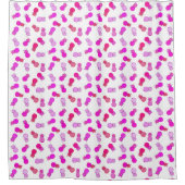 Moderne rosa und rote Ananas Duschvorhang (Vorderseite)