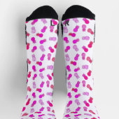 Moderne rosa und rote Ananas Socken (Oben)