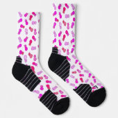 Moderne rosa und rote Ananas Socken (Rechts)