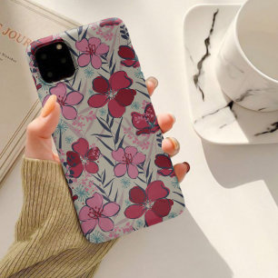 Moderne rosa und rote Blumen  Case-Mate iPhone Hülle