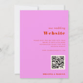 Moderne rosa und rote, fette Typografie QR Code We Einladung (Rückseite)