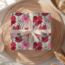 Moderne Rosa und Rote Flora Geburtstag