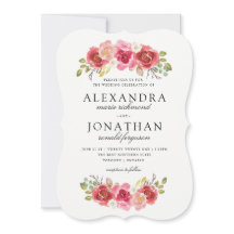 Moderne rosa und rote Hochzeits-Einladungen