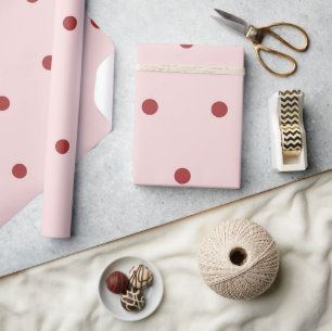 Moderne rosa und rote Punkte-Muster Geschenkpapier