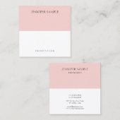 Moderne, rosa und schlichte Elegantvorlage Quadratische Visitenkarte (Vorne/Hinten)