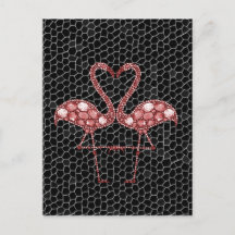 Moderne rosa und schwarze Flamingo Abstrakt