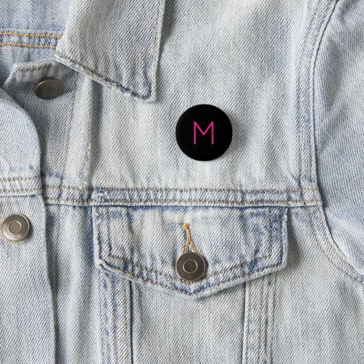 Moderne rosa und schwarze Monogramm Button (Beispiel)