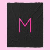 Moderne rosa und schwarze Monogramm Fleecedecke