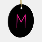 Moderne rosa und schwarze Monogramm Keramik Ornament (Rechts)
