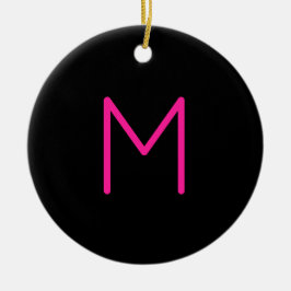 Moderne rosa und schwarze Monogramm Keramik Ornament