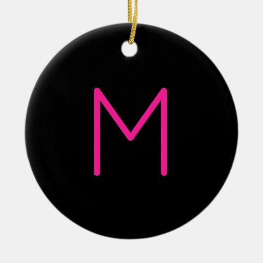 Moderne rosa und schwarze Monogramm Keramik Ornament (Vorne)