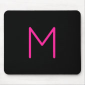 Moderne rosa und schwarze Monogramm Mousepad (Vorne)