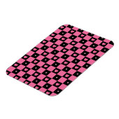 Moderne rosa und schwarze Schachbrett Muster Girly Magnet (Linke Seite)