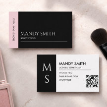 Moderne rosa und schwarze Schönheitsstylistin für