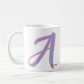 Moderne rosa und violette Monogramm Personalisiert Kaffeetasse (Links)