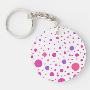 Moderne rosa und violette zufällige Kreise Schlüsselanhänger