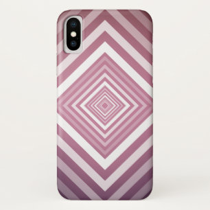 Moderne rosa und weiße Abstufungsquadrate iPhone X Hülle