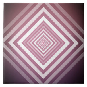 Moderne rosa und weiße Abstufungsquadrate Fliese