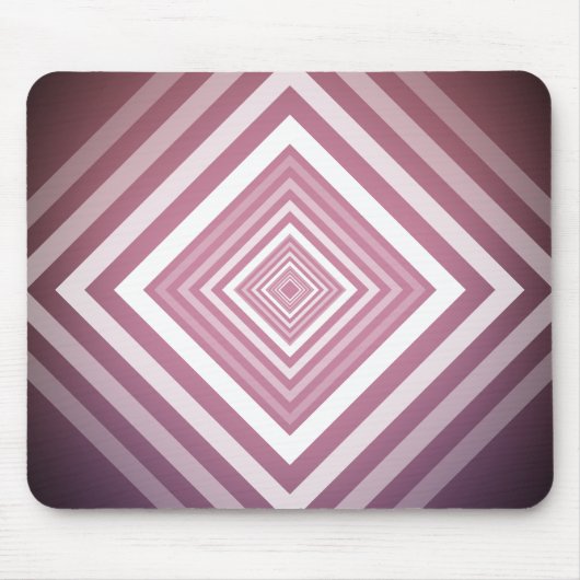 Moderne rosa und weiße Abstufungsquadrate Mousepad (Vorne)