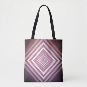 Moderne rosa und weiße Abstufungsquadrate Tasche