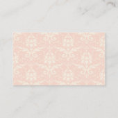 Moderne rosa und weiße Damast Visitenkarte (Rückseite)