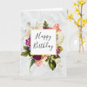 Moderne Rosa und Weiße Farbe Bläsergeburt Karte (Gelbe Blume)