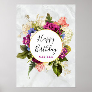 Moderne Rosa und Weiße Farbe Bläsergeburt Poster