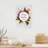 Moderne Rosa und Weiße Farbe Bläsergeburt Poster (Küche)