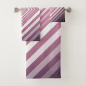 Moderne rosa und weiße Gravierplätze Badhandtuch Set (Insitu)