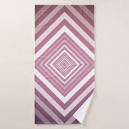 Moderne rosa und weiße Gravierplätze Badhandtuch Set (Badehandtuch)