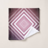 Moderne rosa und weiße Gravierplätze Badhandtuch Set (Waschlappen)