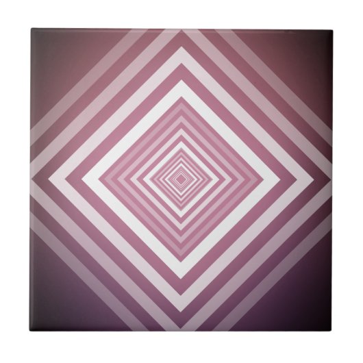 Moderne rosa und weiße Gravierplätze Fliese (Vorderseite)